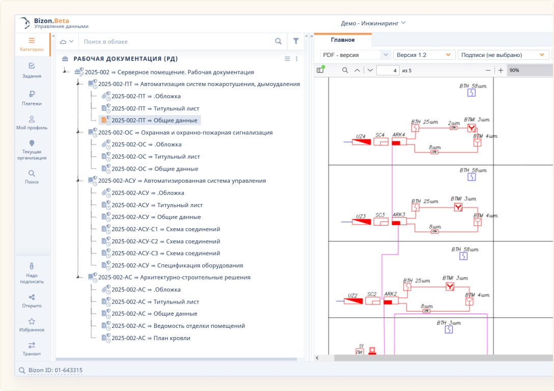 Рабочее пространство Bizon.help